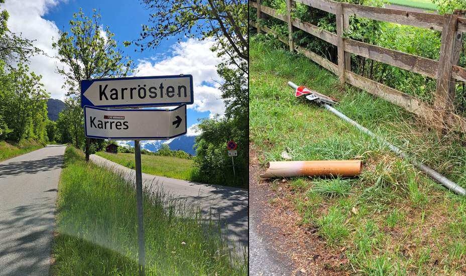 Verkehrszeichen beschädigt und entwendet