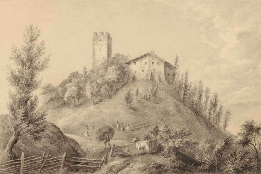 Burgruine Hörtenberg im Jahr 1844