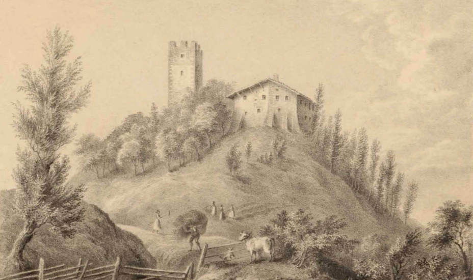 Burgruine Hörtenberg im Jahr 1844