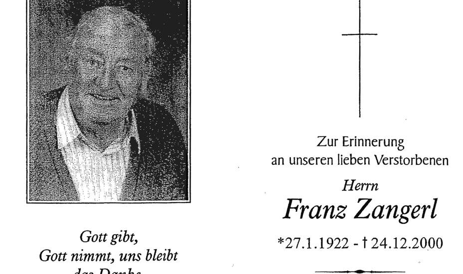 Ehrenwerte Person Franz Zangerl